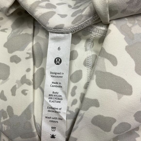 Lululemon Womens Wunder Under Cropped Leggings Printed High Rise Pull On Size 6 - Picture 6 of 12